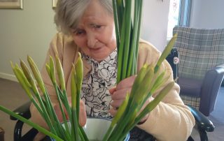 Flower arranging at Vida Healthcare Harrogate